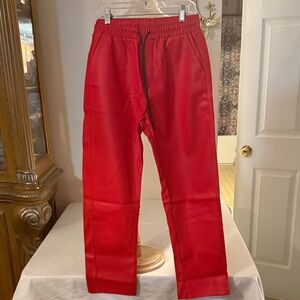 Ginasy Faux Leather Pants for Women High Waist Jogger Pants, straight leg